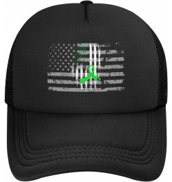 Brain Disabilities Awareness USA American Flag Ribbon Baseball Cap Adjustable Casual Mesh Hats Duck Tongue Hat for Men Women0...