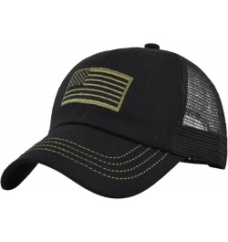 Mesh Breathable Baseball Cap for Mens and Womens USA Flag Embroidered Caps Unisex Casual Adjustable Hat Black $6.14 Sun Hats