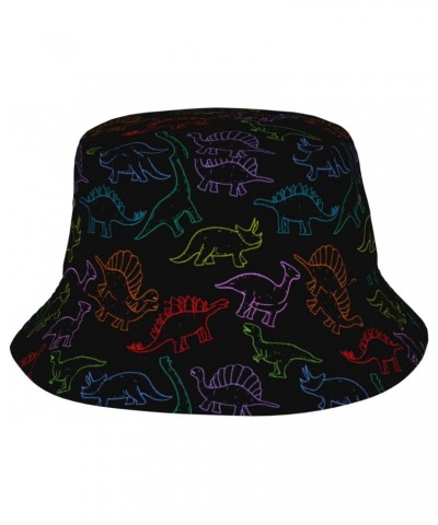 Cute Dinosaur Print Bucket Hats for Women Men Packable Fisherman Summer Beach Sun Cap Hat $12.99 Bucket Hats