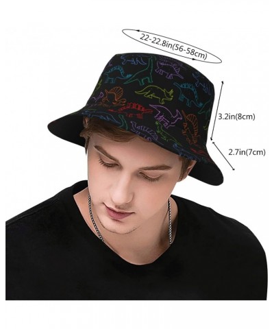 Cute Dinosaur Print Bucket Hats for Women Men Packable Fisherman Summer Beach Sun Cap Hat $12.99 Bucket Hats