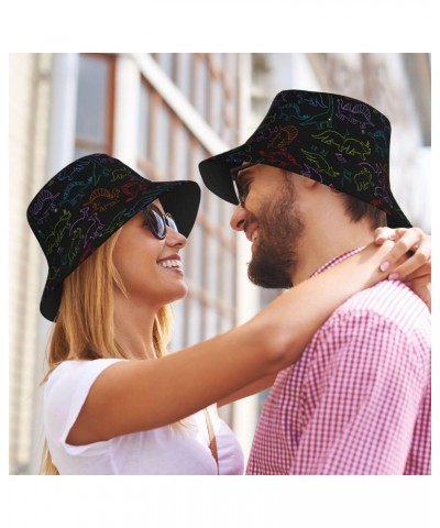 Cute Dinosaur Print Bucket Hats for Women Men Packable Fisherman Summer Beach Sun Cap Hat $12.99 Bucket Hats