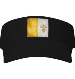 Flag of Vatican City Sports Sun Visor Hats Adjustable Sun Visor Caps Black $12.67 Visors