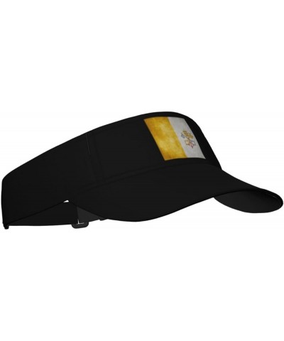 Flag of Vatican City Sports Sun Visor Hats Adjustable Sun Visor Caps Black $12.67 Visors