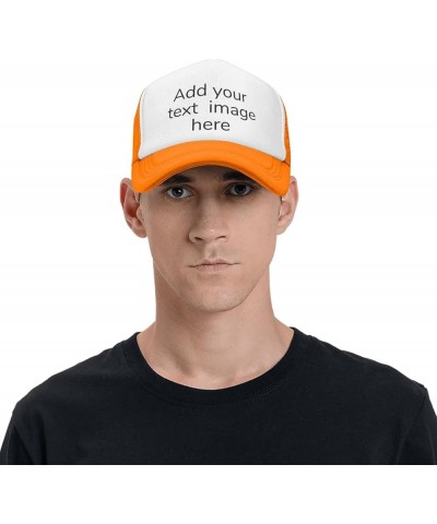 Funny Mesh Mens Trucker Hats Black Orange $12.38 Baseball Caps