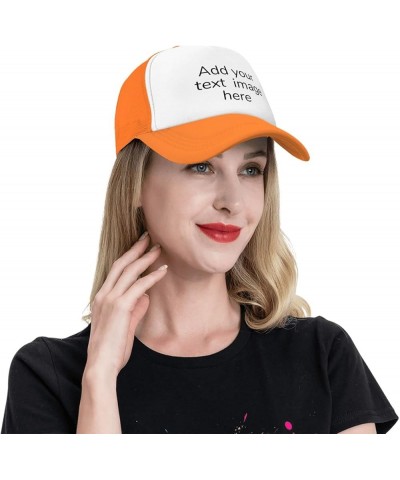 Funny Mesh Mens Trucker Hats Black Orange $12.38 Baseball Caps