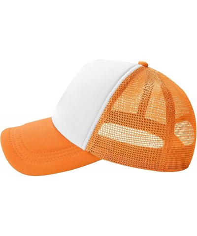 Funny Mesh Mens Trucker Hats Black Orange $12.38 Baseball Caps