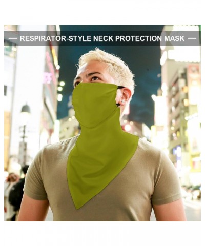 UV Sun Protection Face Cover Scarf Reusable Triangle Scarf Ear Loop Bandana For Women Men Compatible with Green $10.88 Balacl...