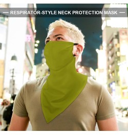 UV Sun Protection Face Cover Scarf Reusable Triangle Scarf Ear Loop Bandana For Women Men Compatible with Green $10.88 Balacl...