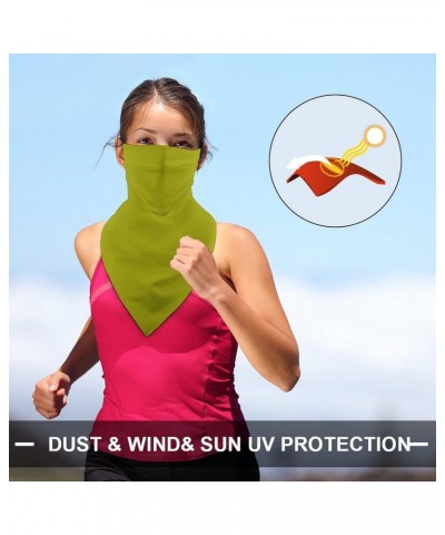 UV Sun Protection Face Cover Scarf Reusable Triangle Scarf Ear Loop Bandana For Women Men Compatible with Green $10.88 Balacl...