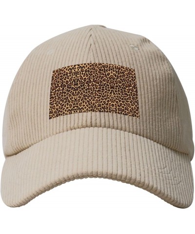 Beige Curved Eaves Baseball Cap Hat Fashion Men Womens Fashion Corduroy Cool Cheetah Leopard Prints Beige $11.06 Baseball Caps