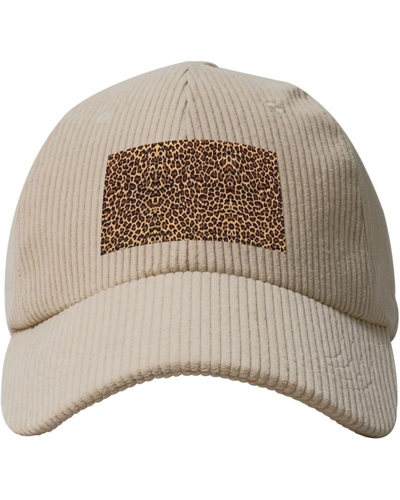 Beige Curved Eaves Baseball Cap Hat Fashion Men Womens Fashion Corduroy Cool Cheetah Leopard Prints Beige $11.06 Baseball Caps