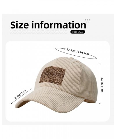 Beige Curved Eaves Baseball Cap Hat Fashion Men Womens Fashion Corduroy Cool Cheetah Leopard Prints Beige $11.06 Baseball Caps