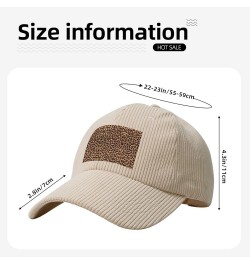 Beige Curved Eaves Baseball Cap Hat Fashion Men Womens Fashion Corduroy Cool Cheetah Leopard Prints Beige $11.06 Baseball Caps