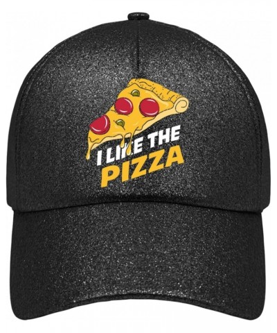 Trucker hat Slice of Pizza i Live The Pizza on iti Love The Pizza Trucker Hats Women Trendy Anime hat Gifts for Her Allblack ...