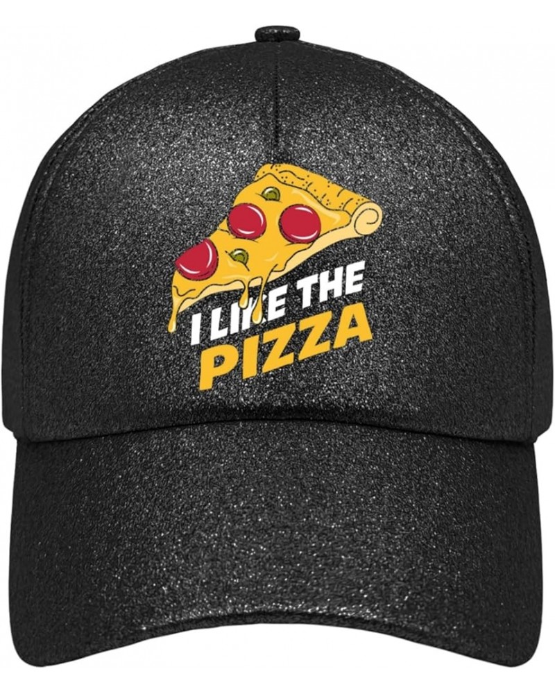 Trucker hat Slice of Pizza i Live The Pizza on iti Love The Pizza Trucker Hats Women Trendy Anime hat Gifts for Her Allblack ...