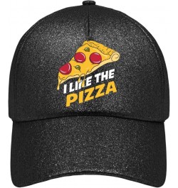 Trucker hat Slice of Pizza i Live The Pizza on iti Love The Pizza Trucker Hats Women Trendy Anime hat Gifts for Her Allblack ...