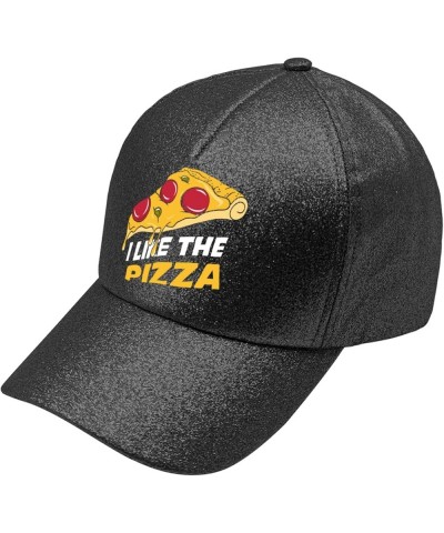 Trucker hat Slice of Pizza i Live The Pizza on iti Love The Pizza Trucker Hats Women Trendy Anime hat Gifts for Her Allblack ...