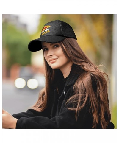 Trucker hat Slice of Pizza i Live The Pizza on iti Love The Pizza Trucker Hats Women Trendy Anime hat Gifts for Her Allblack ...