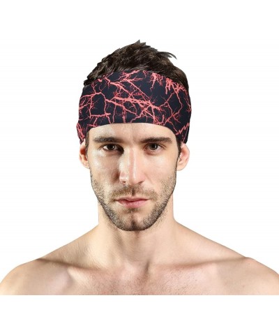 Mens Running Headbands Non Slip Sweatbands Sports Sweat Wicking Workout Running Head Wraps Hats Hair Wraps Lady Red One Size ...