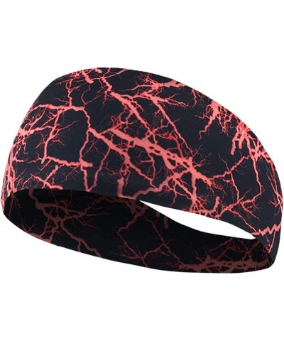 Mens Running Headbands Non Slip Sweatbands Sports Sweat Wicking Workout Running Head Wraps Hats Hair Wraps Lady Red One Size ...