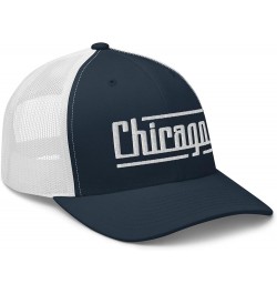 Retro Chicago Trucker Cap Vintage Chicago IL Trucker Hat Navy/ White $14.51 Baseball Caps