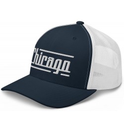 Retro Chicago Trucker Cap Vintage Chicago IL Trucker Hat Navy/ White $14.51 Baseball Caps