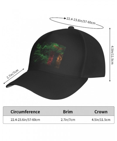 Smoke Style Flag of Zambia Baseball Cap Men's and Women's Baseball Hat Adjustable Casual Outdoor Breathable Caps Truck Driver...