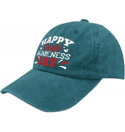 Happy Single Awareness Day hat USA hat Pigment Black dad hat Gifts for Men Cool Hats Cyan Blue $10.19 Cowboy Hats