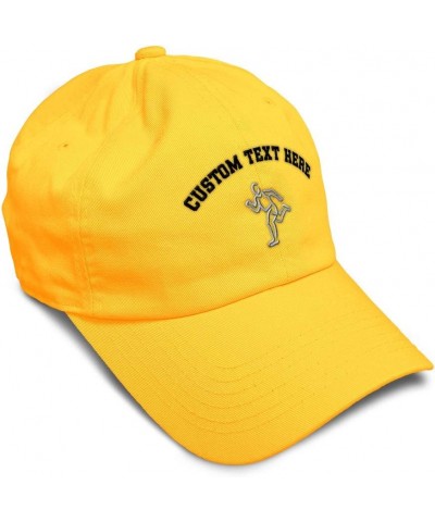 Soft Baseball Cap Track Runner Silver Tracking Recreational Cotton Embroidered Dad Hats for Men & Women Golden Yellow Persona...