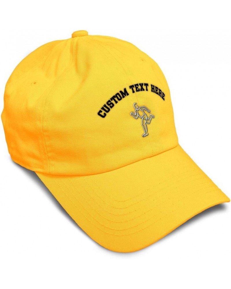 Soft Baseball Cap Track Runner Silver Tracking Recreational Cotton Embroidered Dad Hats for Men & Women Golden Yellow Persona...