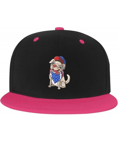 Cute Dog Baseball Cap for Men Women Snapback Hat Adjustable Flat Bill Hats Pink $10.38 Baseball Caps