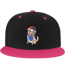 Cute Dog Baseball Cap for Men Women Snapback Hat Adjustable Flat Bill Hats Pink $10.38 Baseball Caps