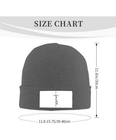 Faith Cross Script Christian Jesus Black Beanie Hat Women Skull Cap Men Knit Hat Winter Slouchy Hat Knitted Hat Black Deep He...