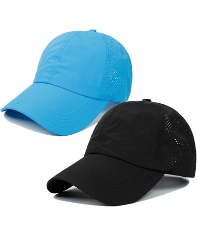 Cross Hat Womens Baseball Cap -Cross Ponytail Hat Baseball Cap 2pcs- Blue and Black $9.82 Baseball Caps