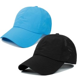 Cross Hat Womens Baseball Cap -Cross Ponytail Hat Baseball Cap 2pcs- Blue and Black $9.82 Baseball Caps