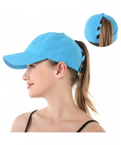 Cross Hat Womens Baseball Cap -Cross Ponytail Hat Baseball Cap 2pcs- Blue and Black $9.82 Baseball Caps