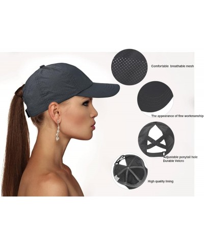 Cross Hat Womens Baseball Cap -Cross Ponytail Hat Baseball Cap 2pcs- Blue and Black $9.82 Baseball Caps