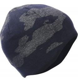 Sun Cap for Women's Hat Winter Double-layer Cycling Sports Hat Camouflage Protection Set Cap Woolen Ear Marm Navy $8.59 Skull...