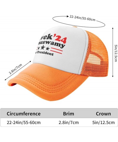 Vivek Ramaswamy for President 2024 Unisex Baseball Hat Retro Dad Hat Adjustable Orange $9.40 Baseball Caps