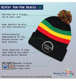 Custom Pom Pom Beanies for Women Georgia Atlanta America USA Embroidery Skull Cap Acrylic 1 Size Rasta Personalized Text Here...