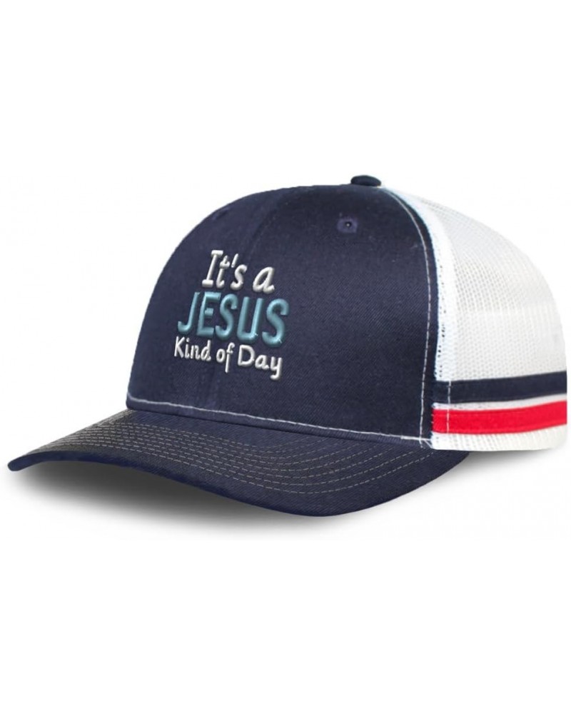 Trucker Baseball Cap It's A Jesus Kind of Day Cotton Dad Hats for Men & Women Navy White Stripes $11.61 Baseball Caps