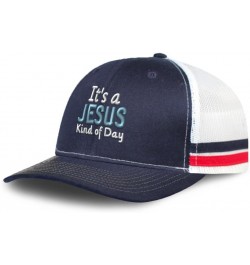 Trucker Baseball Cap It's A Jesus Kind of Day Cotton Dad Hats for Men & Women Navy White Stripes $11.61 Baseball Caps