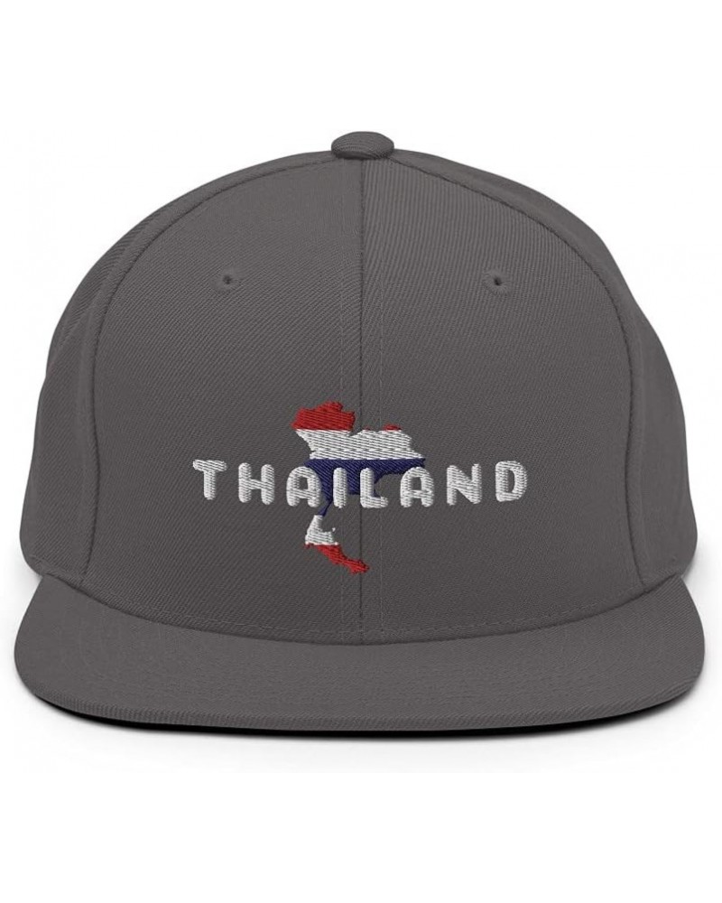 Thai Flag of Thailand (Embroidered) Snapback Baseball Hat Dark Grey $19.01 Baseball Caps