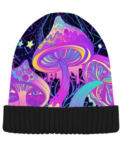 Rainbow Mushroom Moon Star Witchery Beanie for Women Men Winter Hat Reversible Skull Cuffed Knit Cap $12.41 Skullies & Beanies