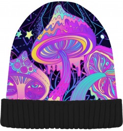 Rainbow Mushroom Moon Star Witchery Beanie for Women Men Winter Hat Reversible Skull Cuffed Knit Cap $12.41 Skullies & Beanies