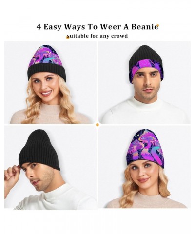 Rainbow Mushroom Moon Star Witchery Beanie for Women Men Winter Hat Reversible Skull Cuffed Knit Cap $12.41 Skullies & Beanies