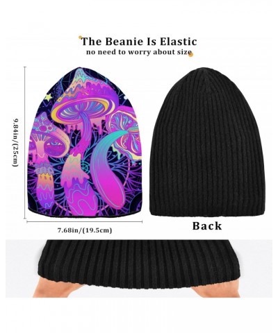 Rainbow Mushroom Moon Star Witchery Beanie for Women Men Winter Hat Reversible Skull Cuffed Knit Cap $12.41 Skullies & Beanies