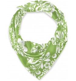 Spring Green Floral Large Square Scarves Silk Scarf Kerchief Hair Scarves Neckerchief Headscarves Bandanas Shawl Wraps for Wo...