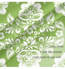 Spring Green Floral Large Square Scarves Silk Scarf Kerchief Hair Scarves Neckerchief Headscarves Bandanas Shawl Wraps for Wo...