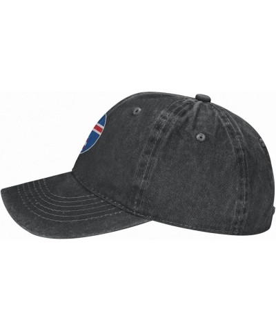 Yin Yang Flag Combination of America and Iceland Retro Baseball Cap for Women Men Baseball Hat Golf Dad Hats Black $12.07 Bas...